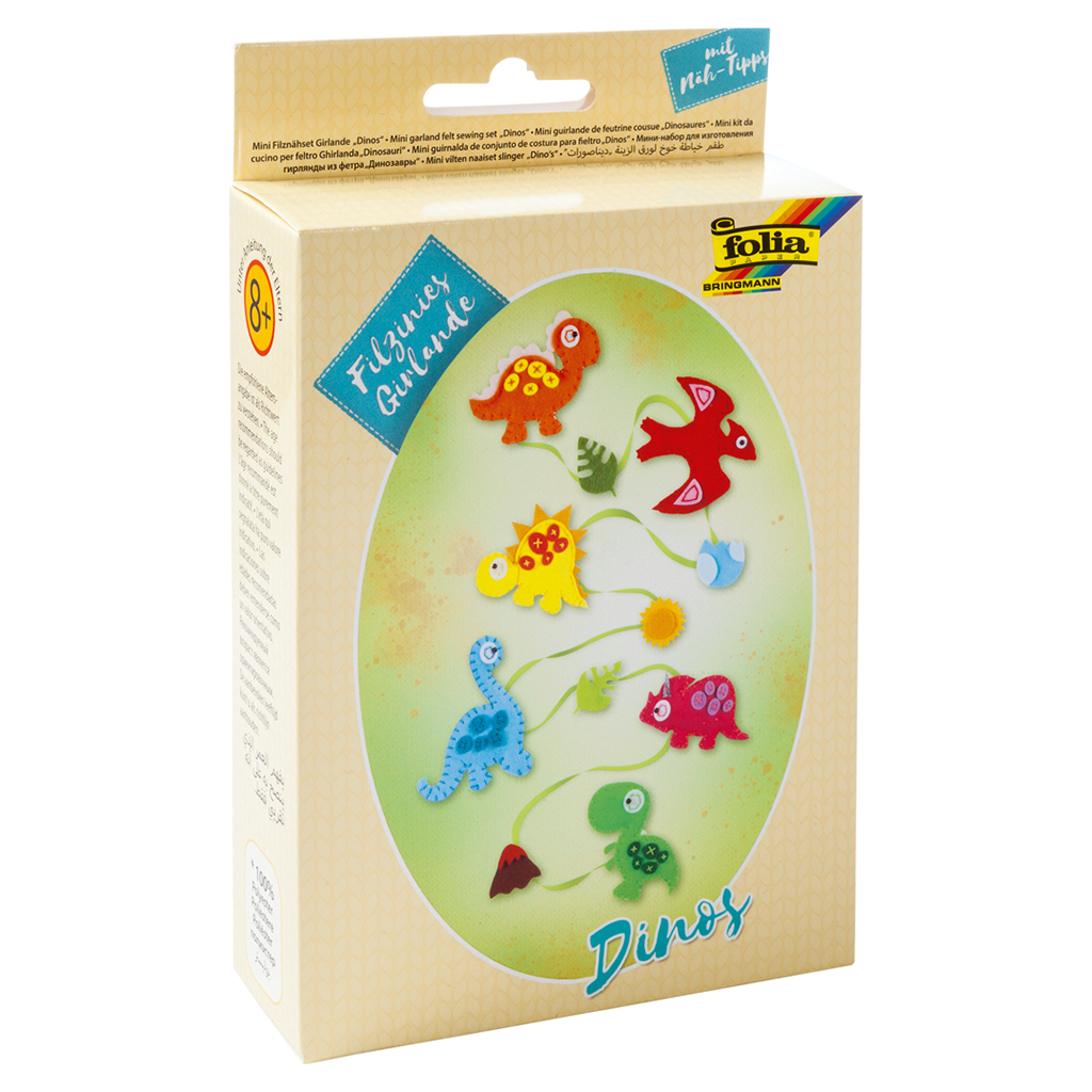 Folia® Filzinies Girlande Dinos-Bild Auf diesem Bild ist das Produkt mit der Art.Nr.: W-93685 zu sehen