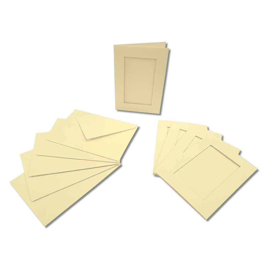 Passepartout-Karten, rechteckige Stanzung, 5 Stück