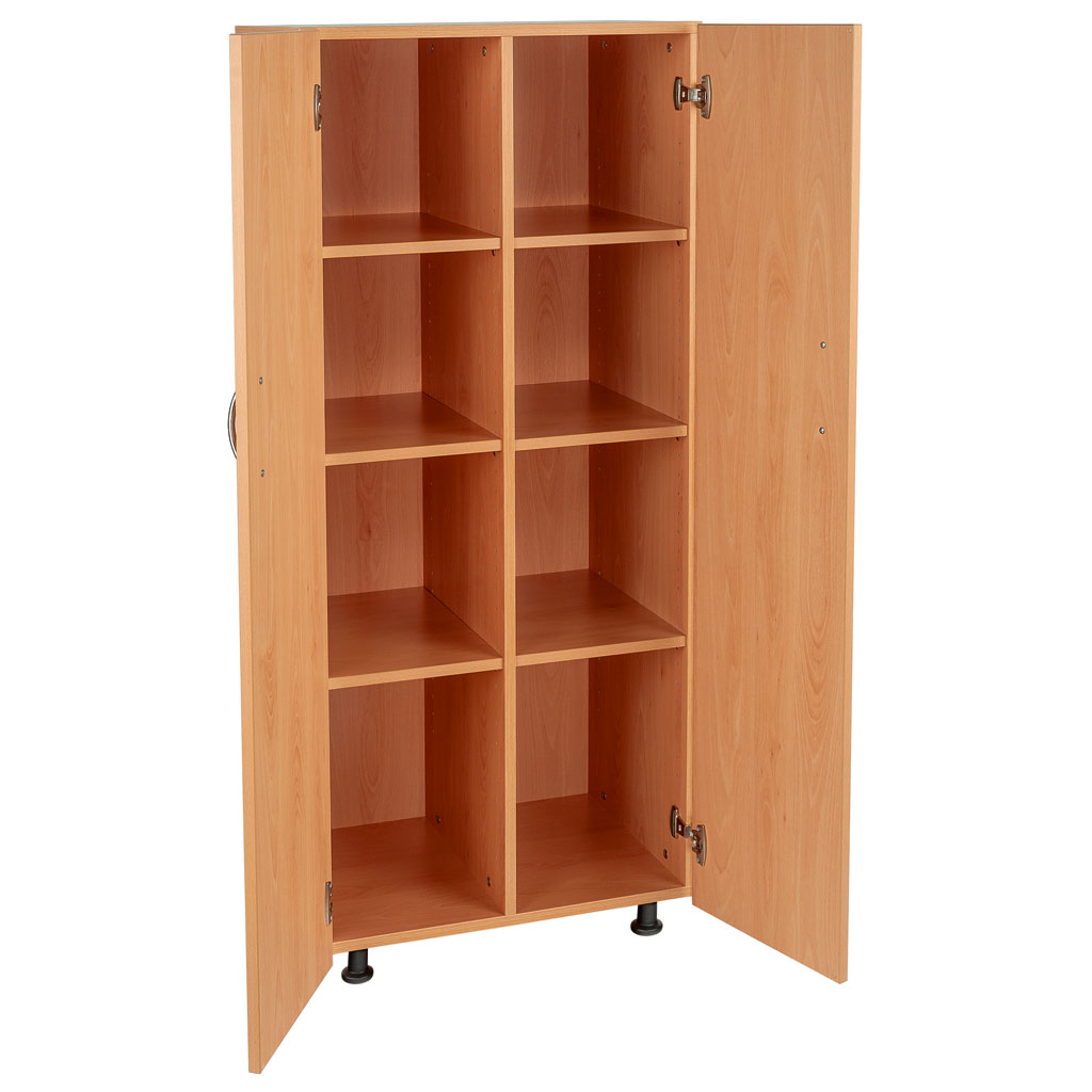 Modulus® Hohes Klassenzimmer-Regal mit Türen, 2-reihig, fahrbar oder feststehend