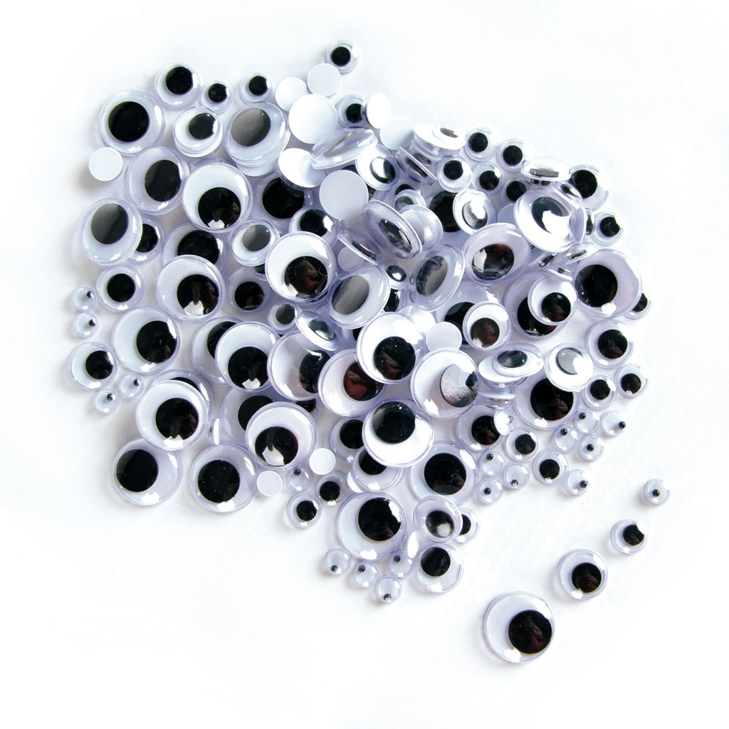 Wackelaugen-Set, rund, 200 Stück