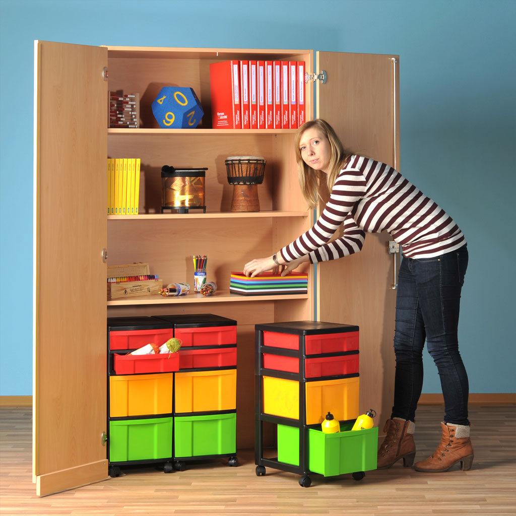 Modulus® Garagen-Klassenschrank mit 3 Rollcontainern