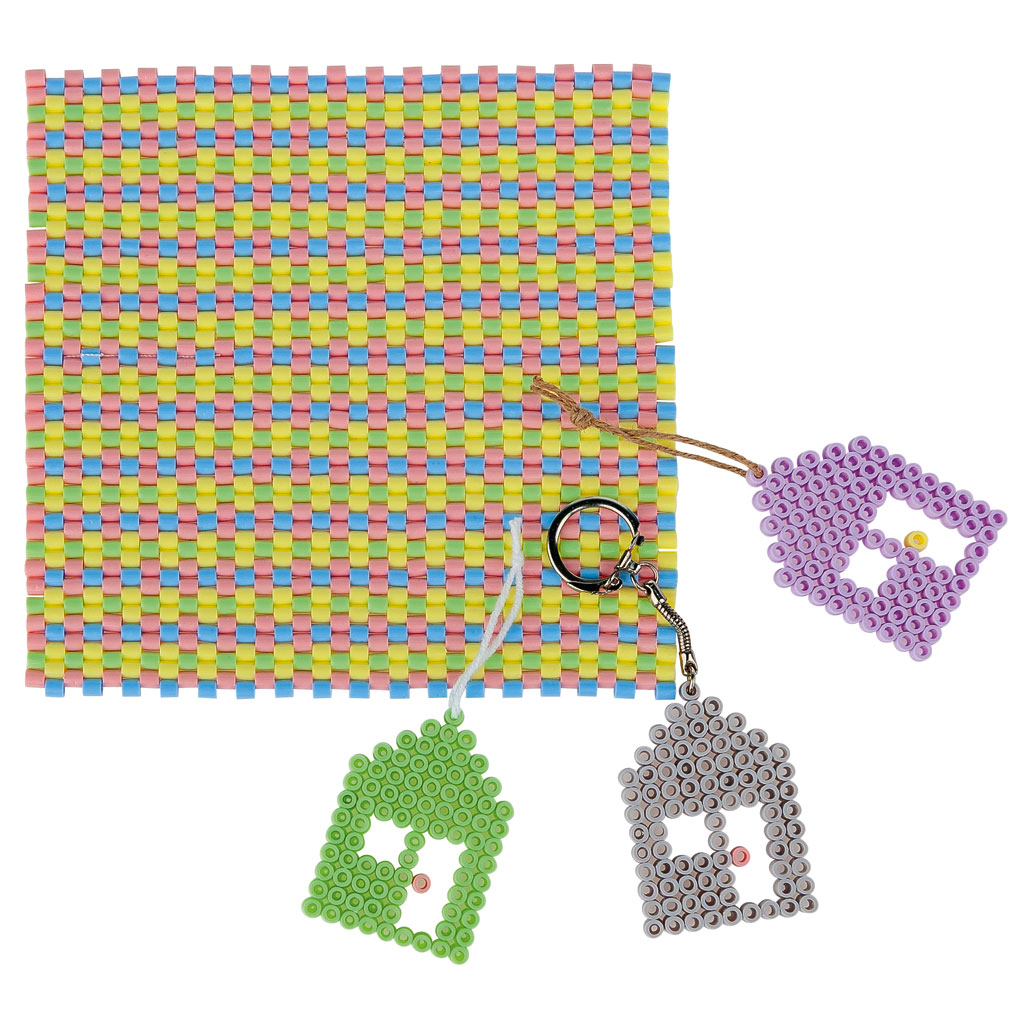 Bügelperlen im Eimer, Pastell