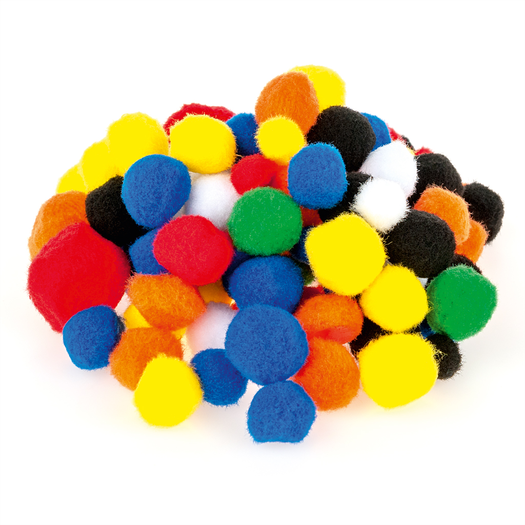 Pompons, 100 Stück-Bild Auf diesem Bild ist das Produkt mit der Art.Nr.: W-90676 zu sehen