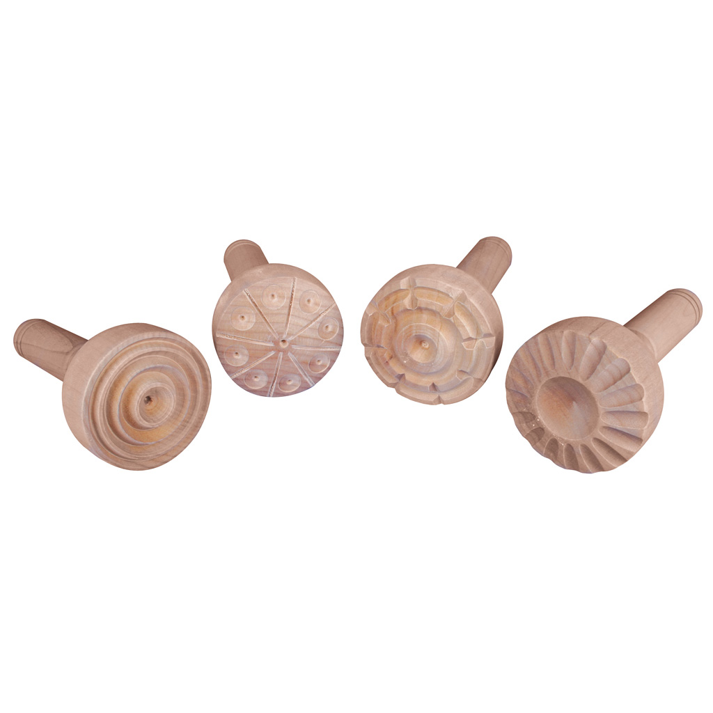 Knetstempel-Set, 4 Stück