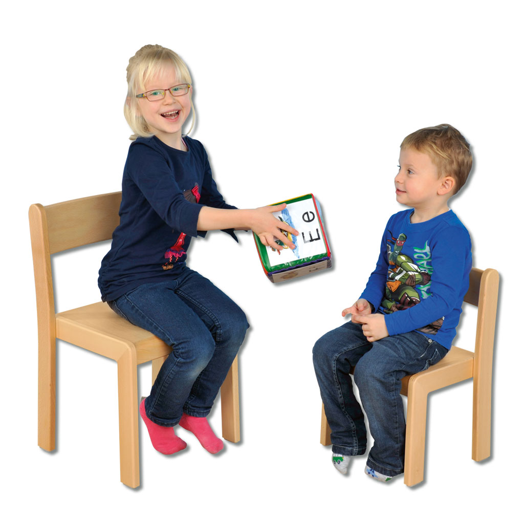 Krippen- und Kindergartenstuhl aus Massivholz, stapelbar