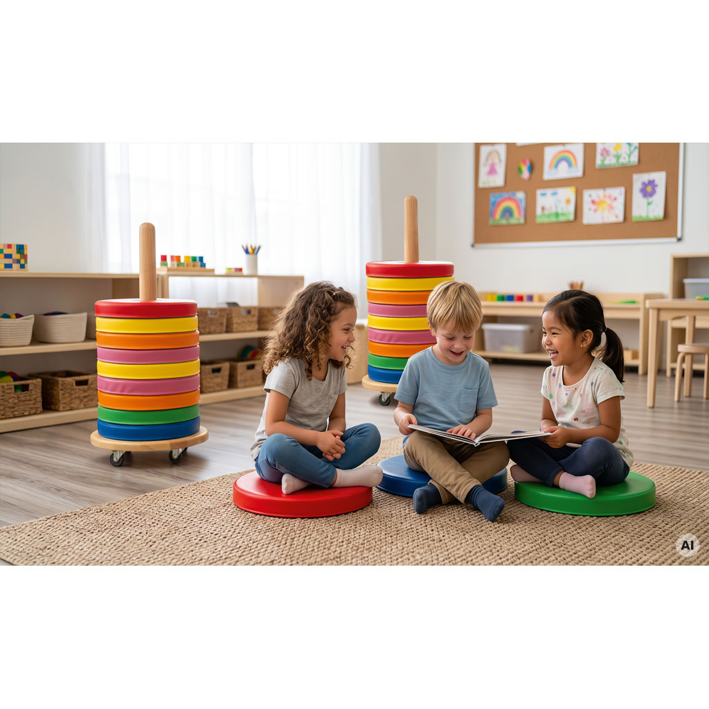 Donut-Sitzkissen mit Stapelwagen, 12er-Set
