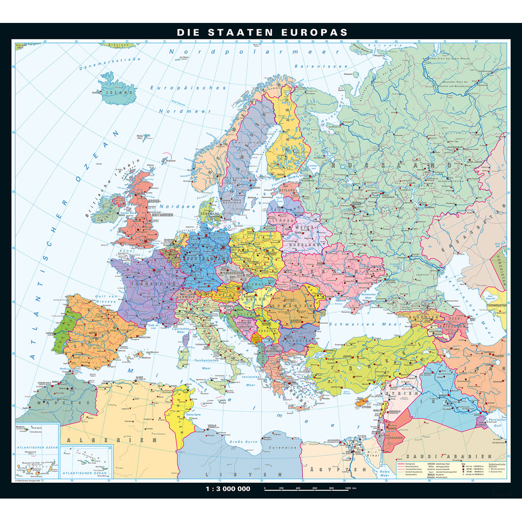Klett Wandkarte Die Staaten Europas politisch
