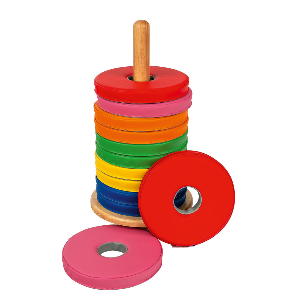 Donut-Sitzkissen mit Stapelwagen, 12er-Set