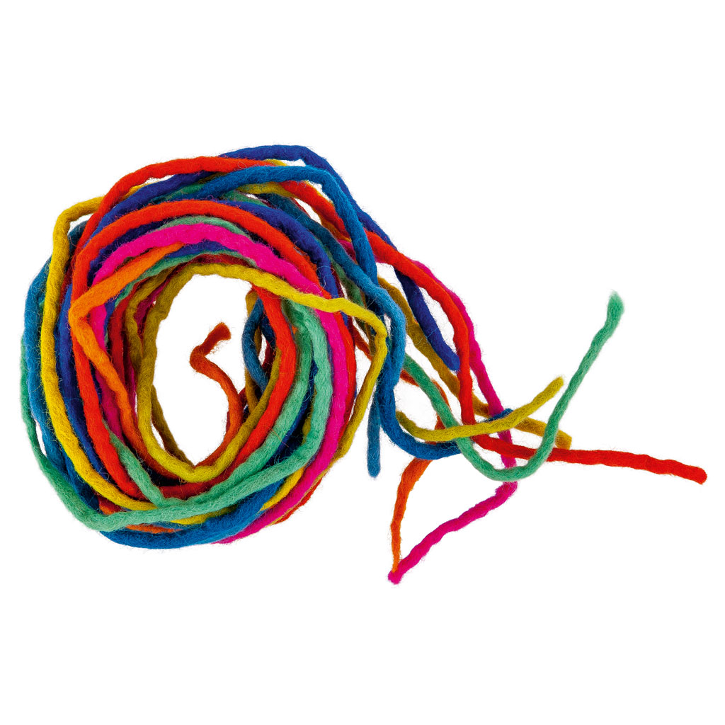 Filzkordeln, 10 Stück in verschiedenen Farben