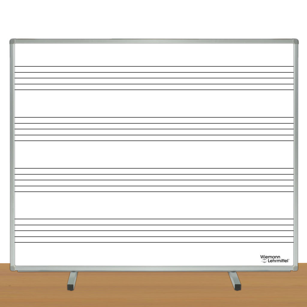 Notentafel, weiß, 120 x 100 cm, Linienabstand 2,5 cm oder 5 cm