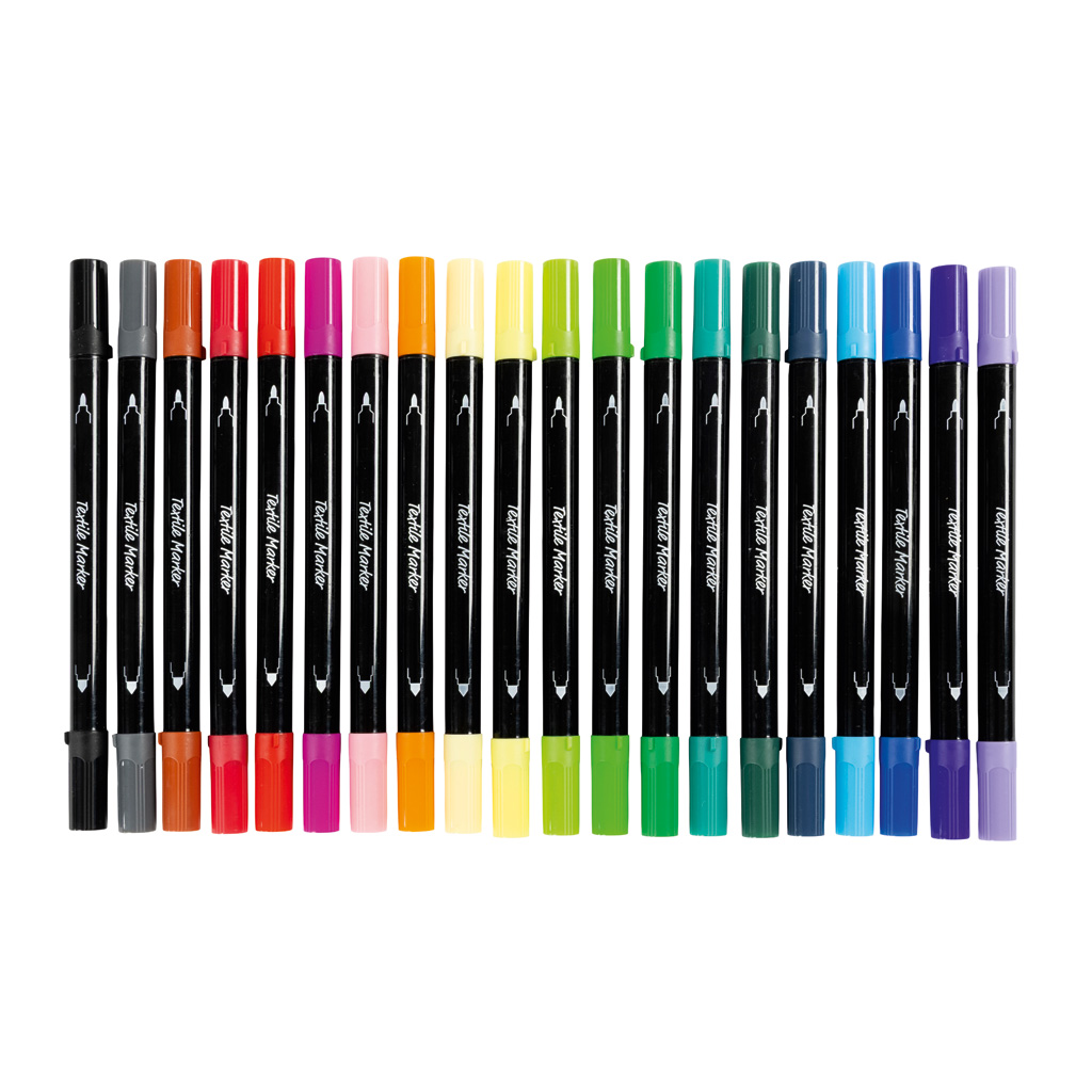 Stoffmalstifte mit Doppelspitze, 20 Stück