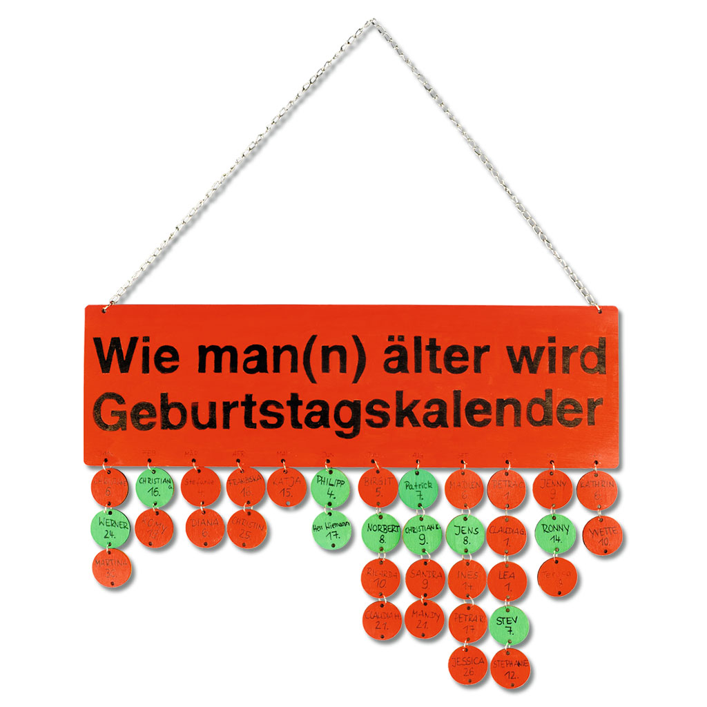 Blanko-Geburtstagskalender für den Gruppenraum