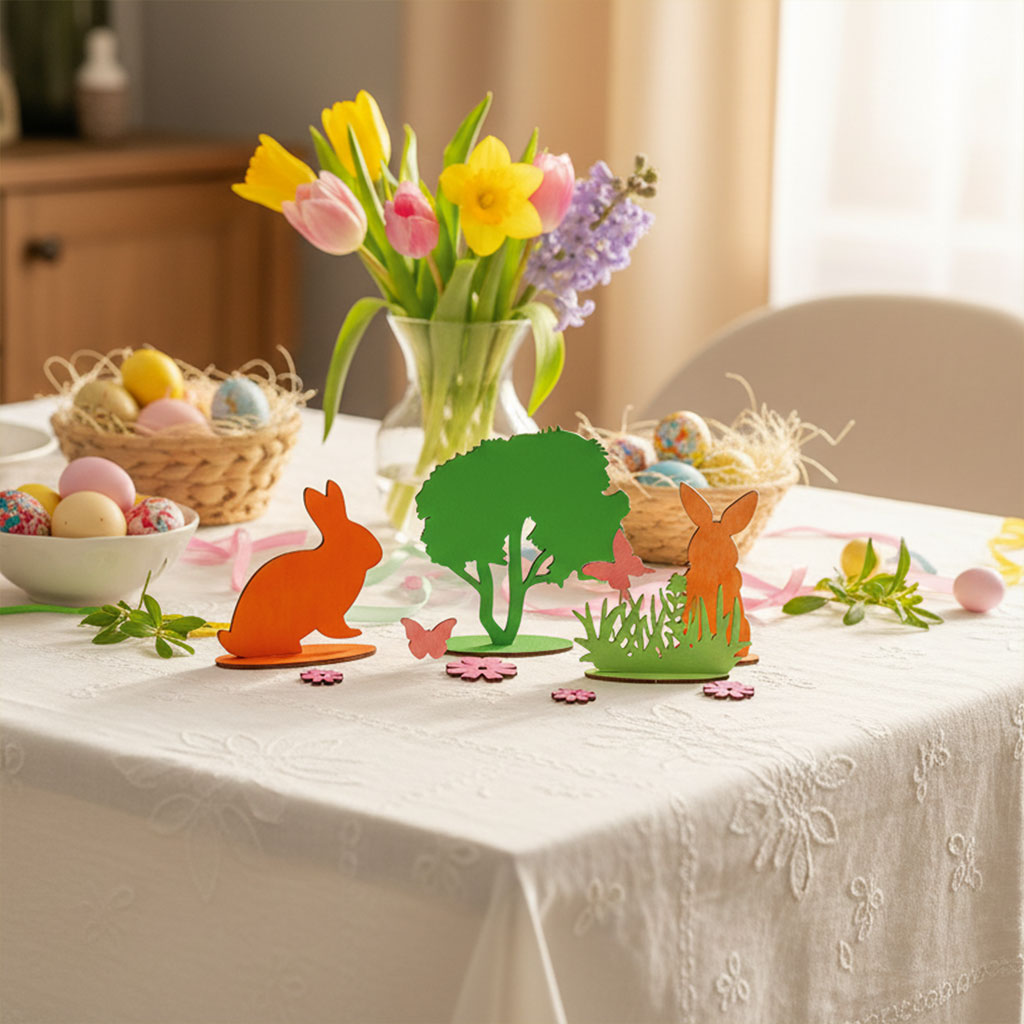 Blanko-Holzfiguren Ostern zum Selbstgestalten, 14-teilig