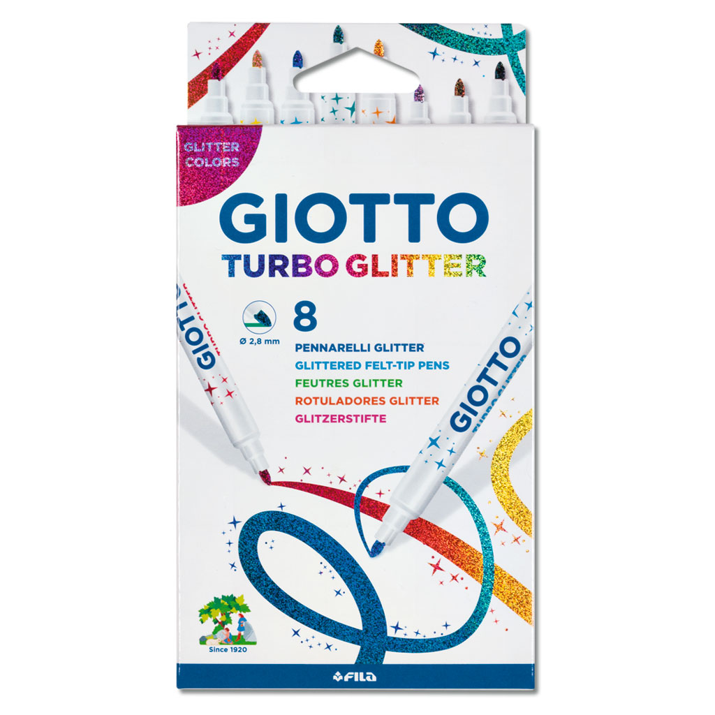 GIOTTO Turbo Glitter Glitzerstifte, 8 Stifte