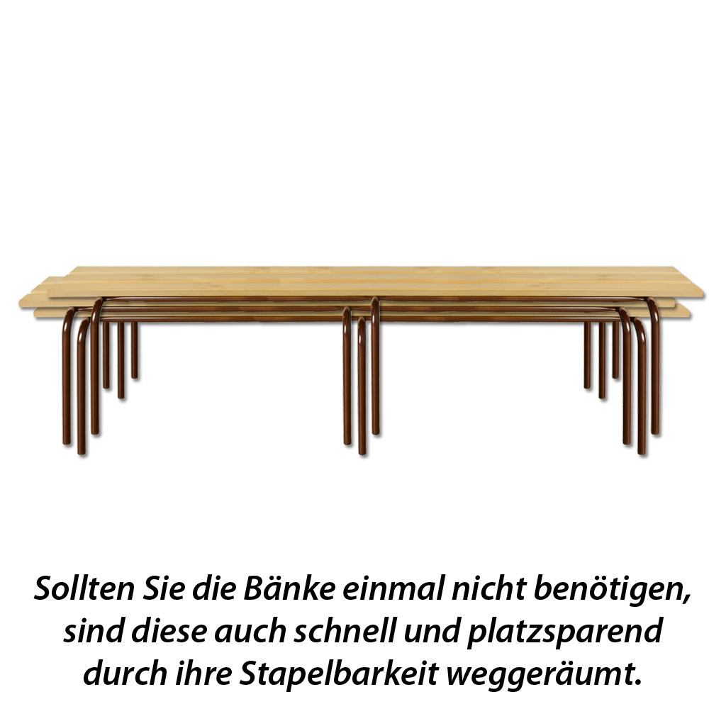 Stapelbare Umkleide- und Garderobenbank
