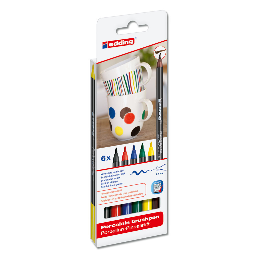 edding® 4200 Porzellanpinselstifte, 6er-Set