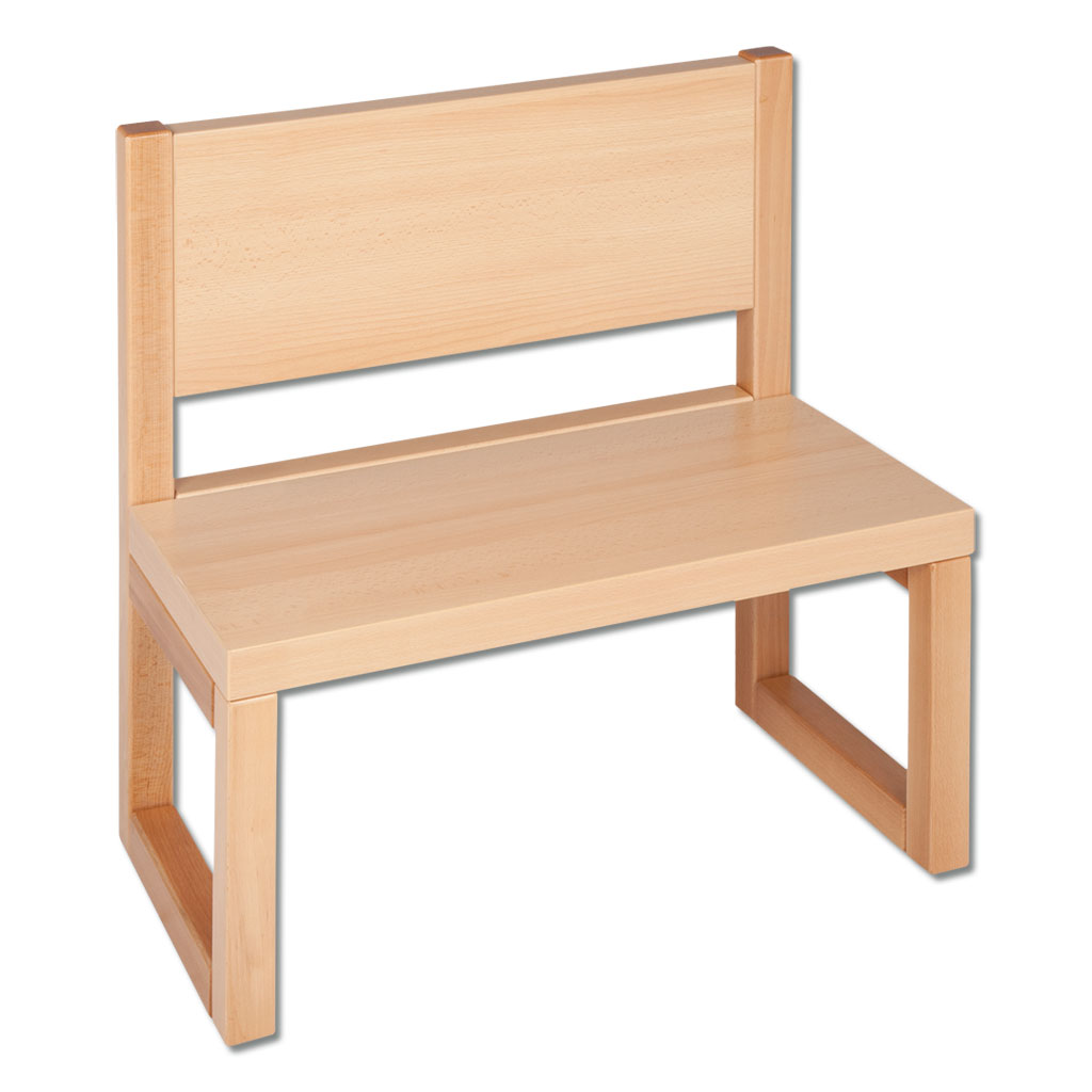 Garderobenbänke mit Rückenlehne - in 3 Sitzhöhen und 3 Breiten