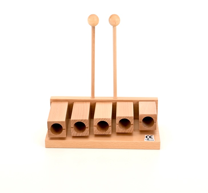 TrellaTon® Wooden Agogo-Set, inkl. Schlägel
