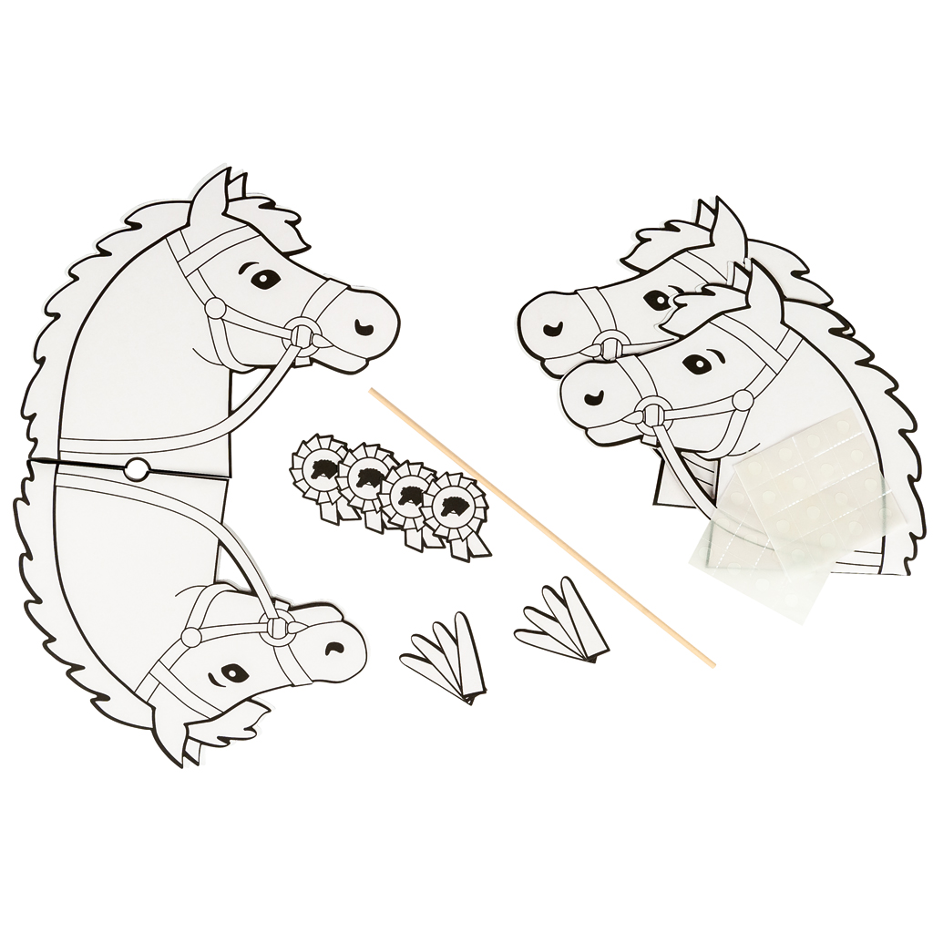 Steckenpferd-Bastelset für 4 Pferde Steckenpferd-Bastelset für 4 Pferde