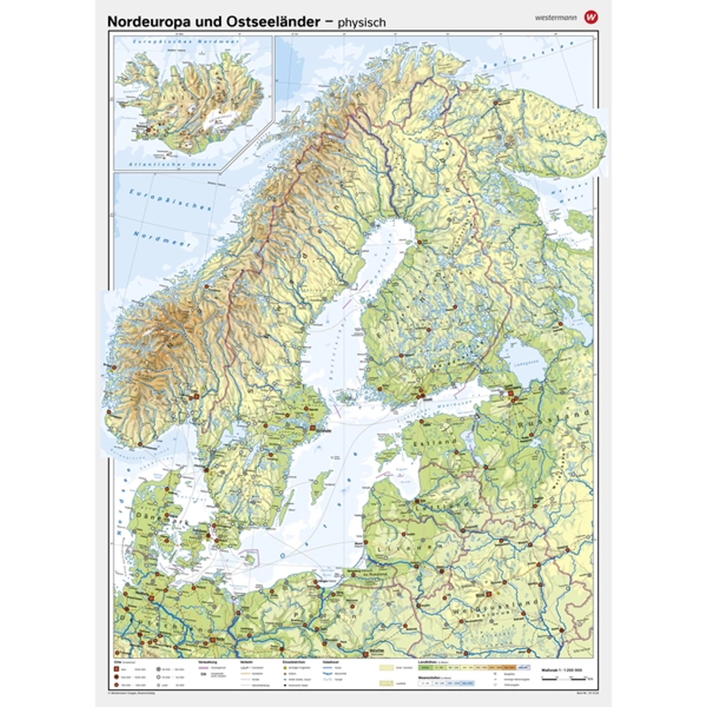 Nordeuropa/Ostseeländer, physisch - in verschiedenen Varianten