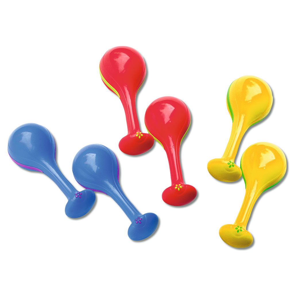 Bunte Maracas für Kinder Auf diesem Bild ist das Produkt mit der Art.Nr.: W-11579 zu sehen