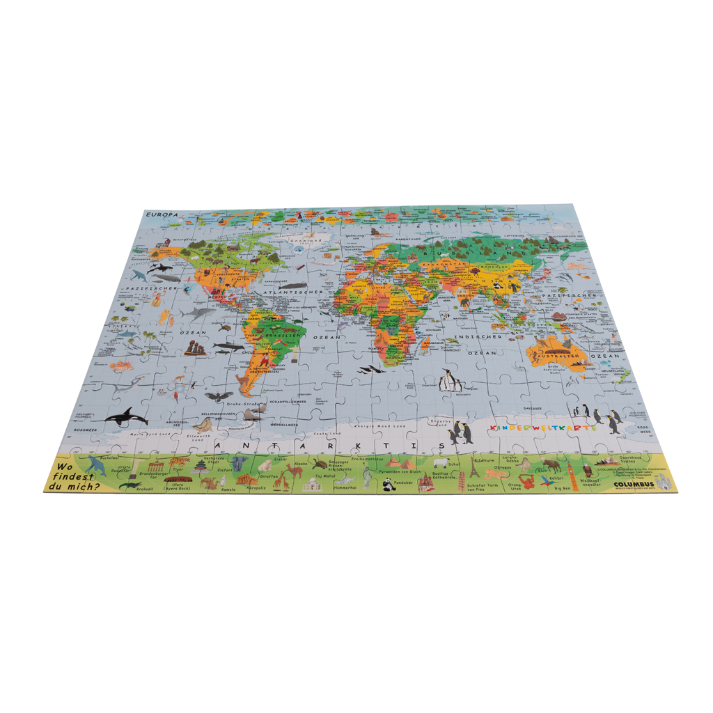 Die Kinderweltkarte als Puzzle, 150 Teile