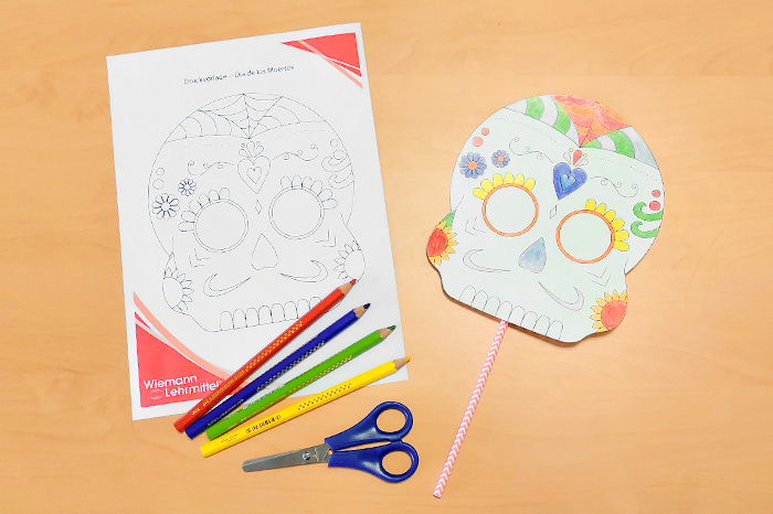 Vorlage Dia de los Muertos Maske Dia de los Muertos Maske