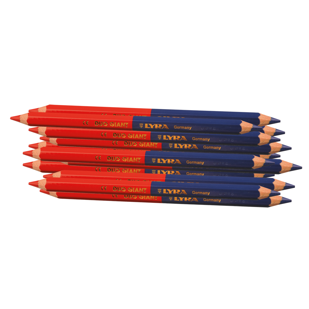 12er-Set Zweifarbstifte in Rot & Blau