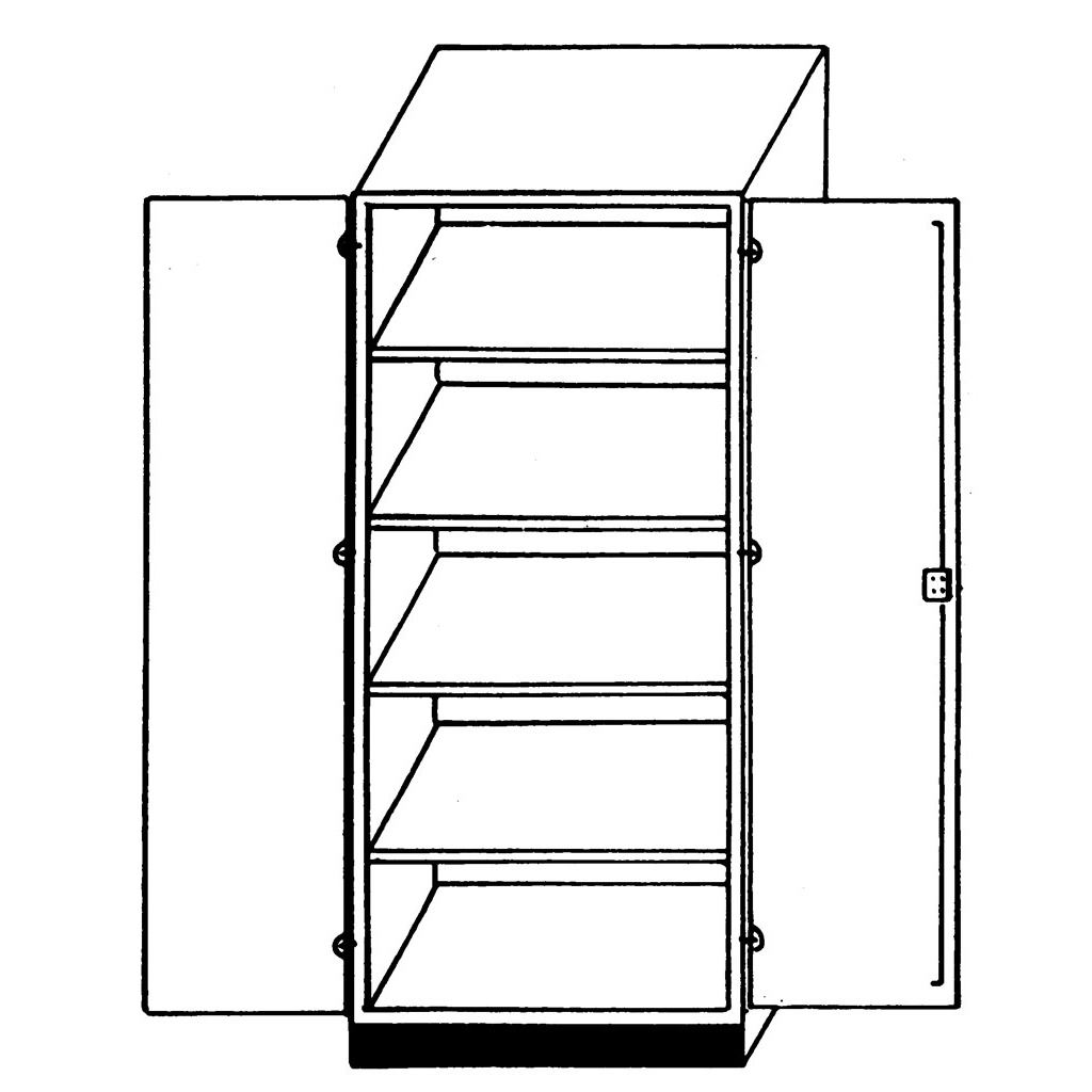 Flügeltürenschrank ohne Mittelwand, mit 4 Böden