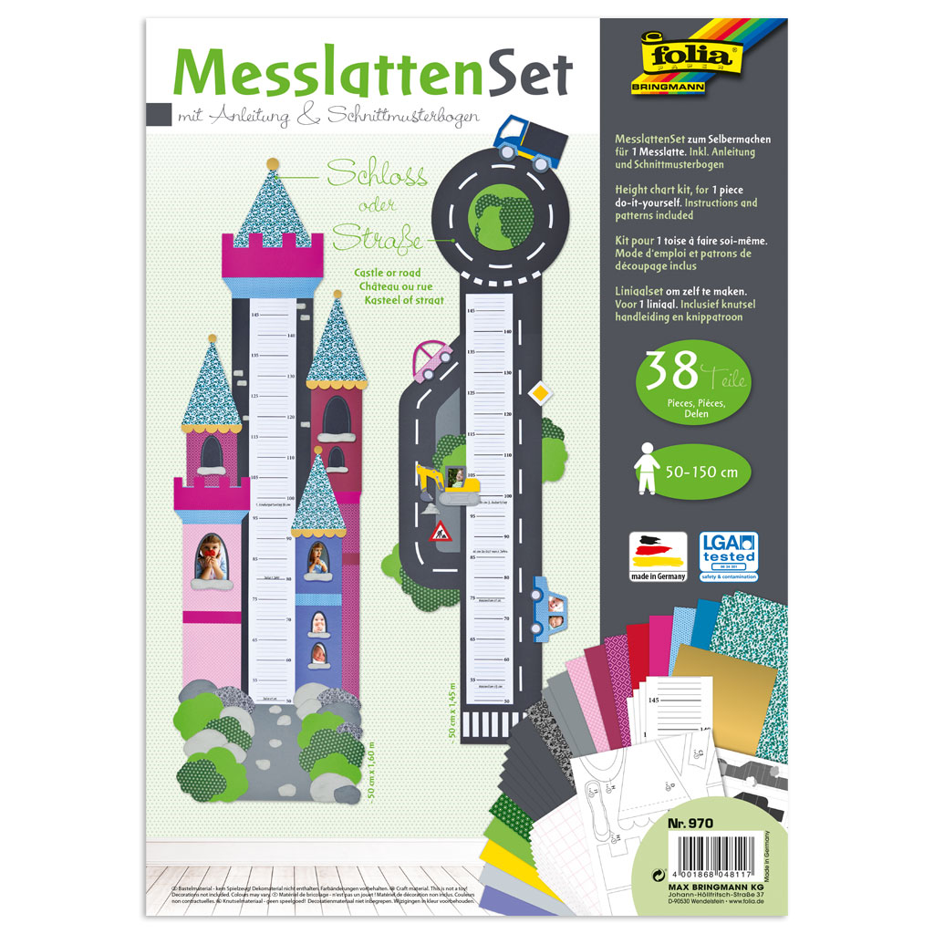 Folia® Messlatten-Set Schloss/Straße, 34 Teile Folia® Messlatten-Set Schloss/Straße, 34 Teile