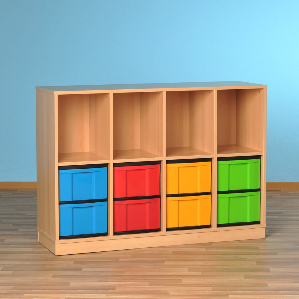 Modulus® Klassenzimmer-Regal, 4-reihig, fahrbar oder feststehend
