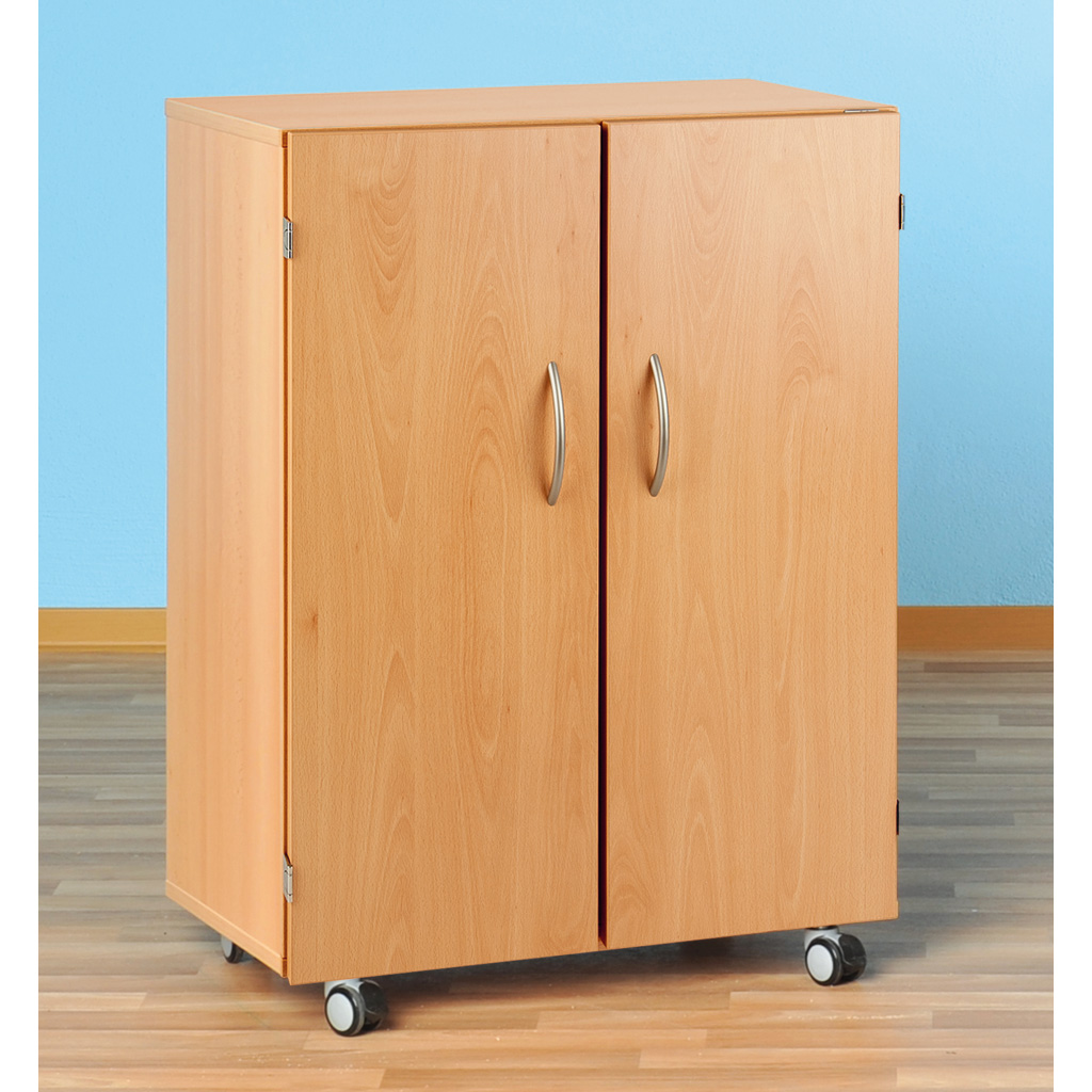 Modulus® Klassenzimmer-Regal mit Türen, 2-reihig, fahrbar oder feststehend