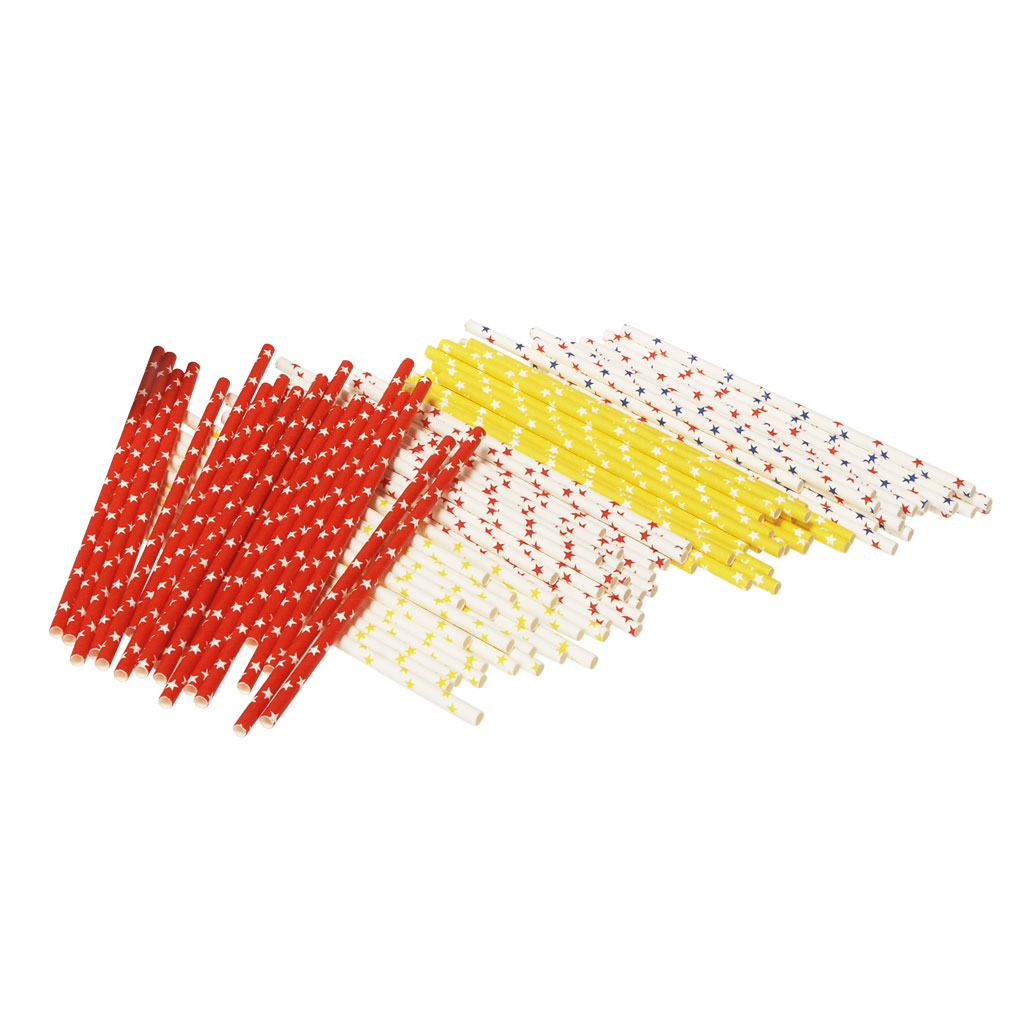 Papierstrohhalme, 120 Stück, Ø 6 mm, Länge 20 cm