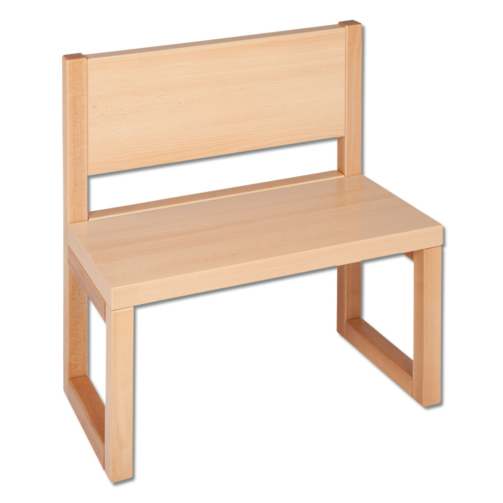 Garderobenbänke mit Rückenlehne - in 3 Sitzhöhen und 3 Breiten