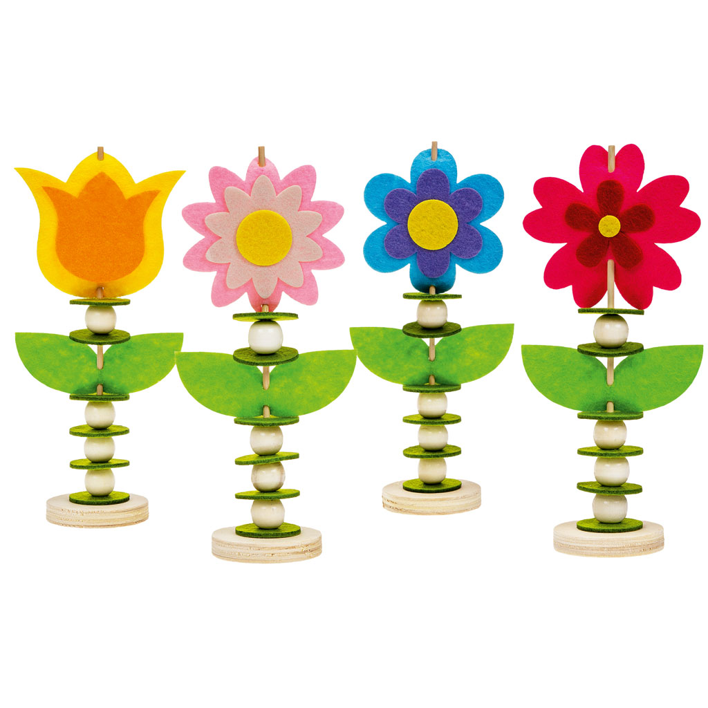 Bastelset Filzblumen, 4er-Set