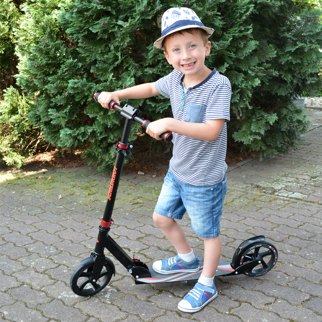 Klappbarer City Scooter - Schwarz/ Rot