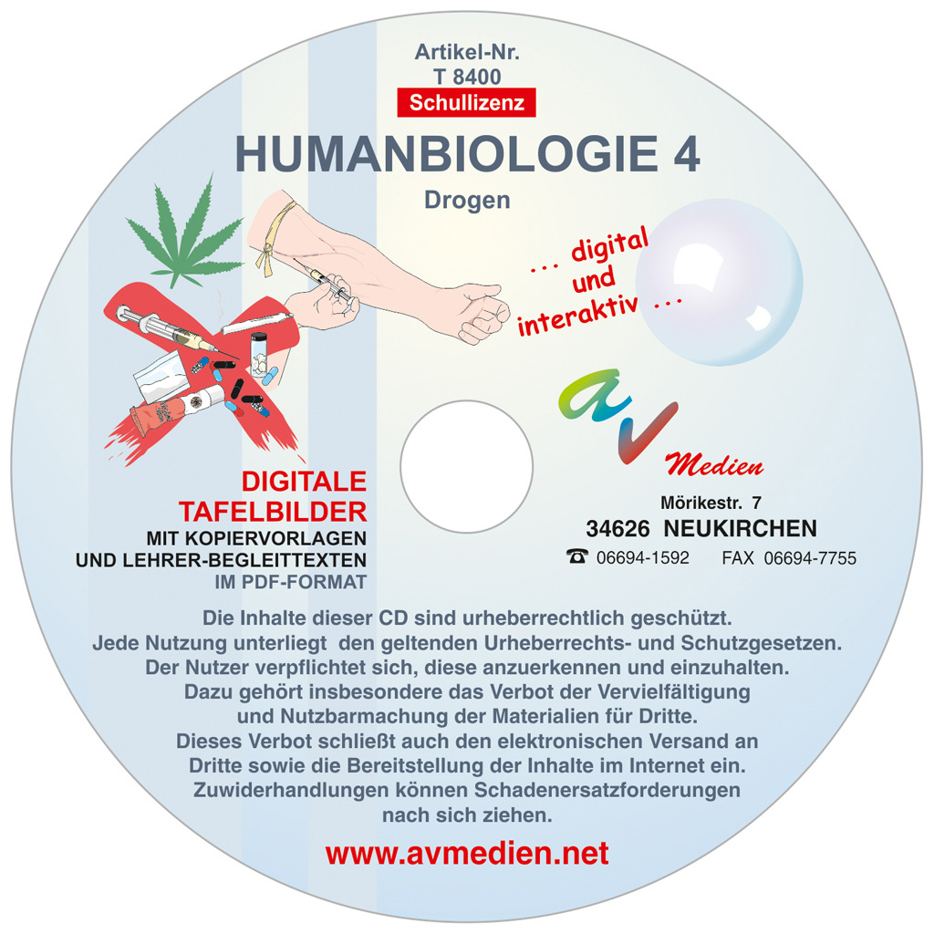 Interaktive digitale Tafelbilder HUMANBIOLOGIE 4