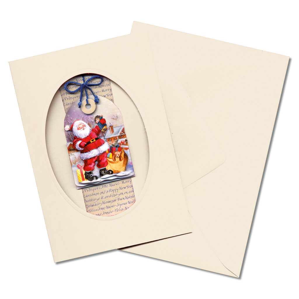 Passepartout-Karten, ovale Stanzung, 5 Stück