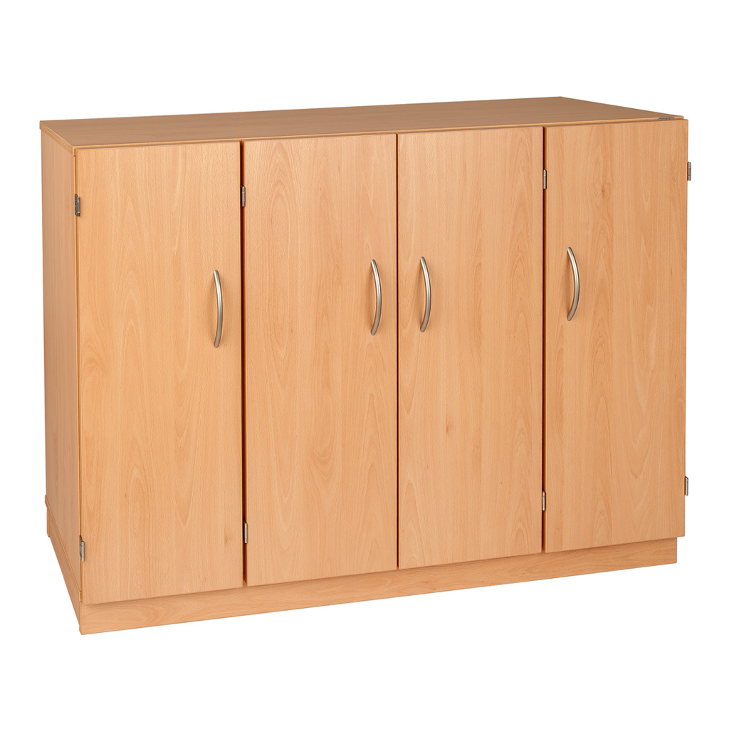 Modulus® Klassenzimmer-Regal mit Türen, 4-reihig, fahrbar oder feststehend