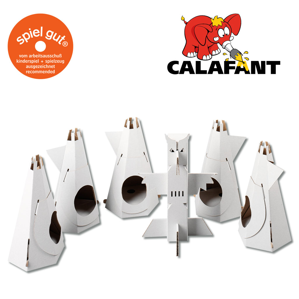Calafant Blanko-Indianerlager zum Selbstgestalten, 6 Teile