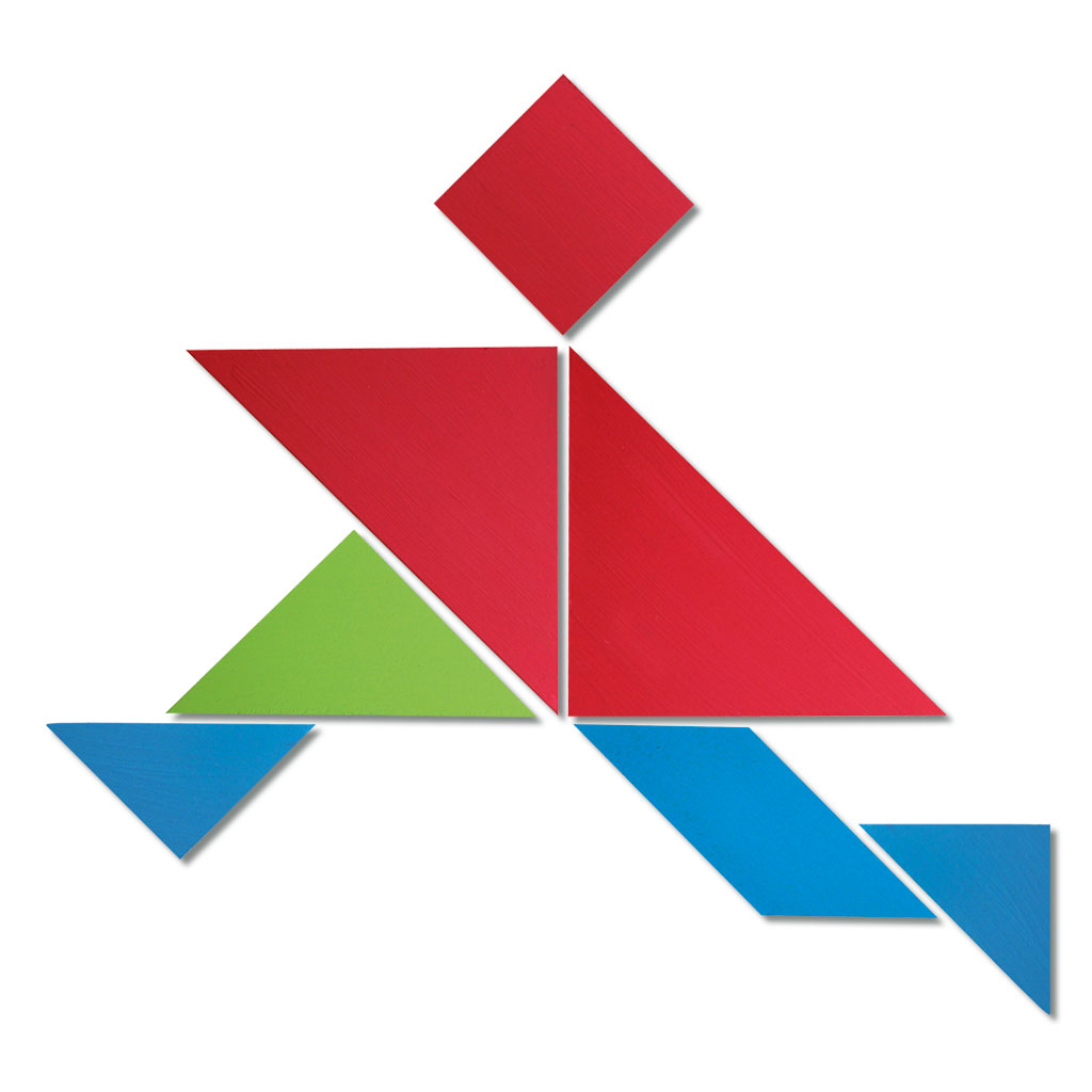Tangram zum Selberbauen, Platte mit 7 Grundformen