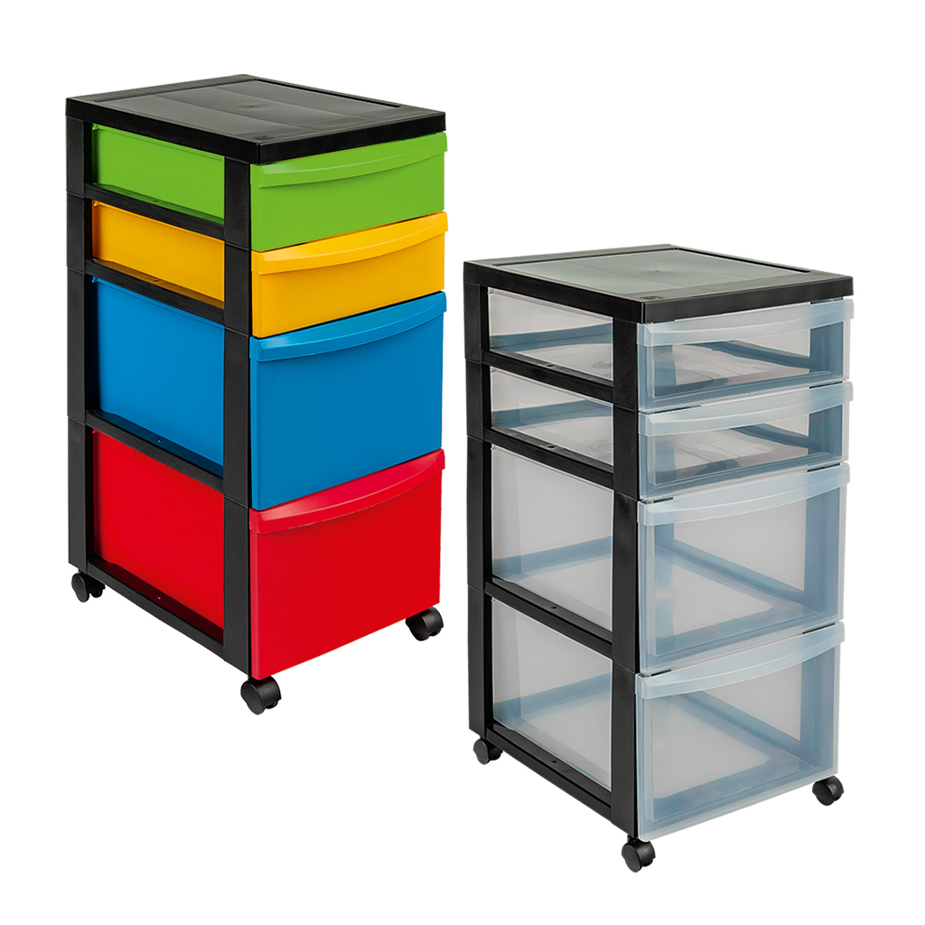 Modulus® Rollcontainer mit 2 kleinen und 2 großen Schubladen