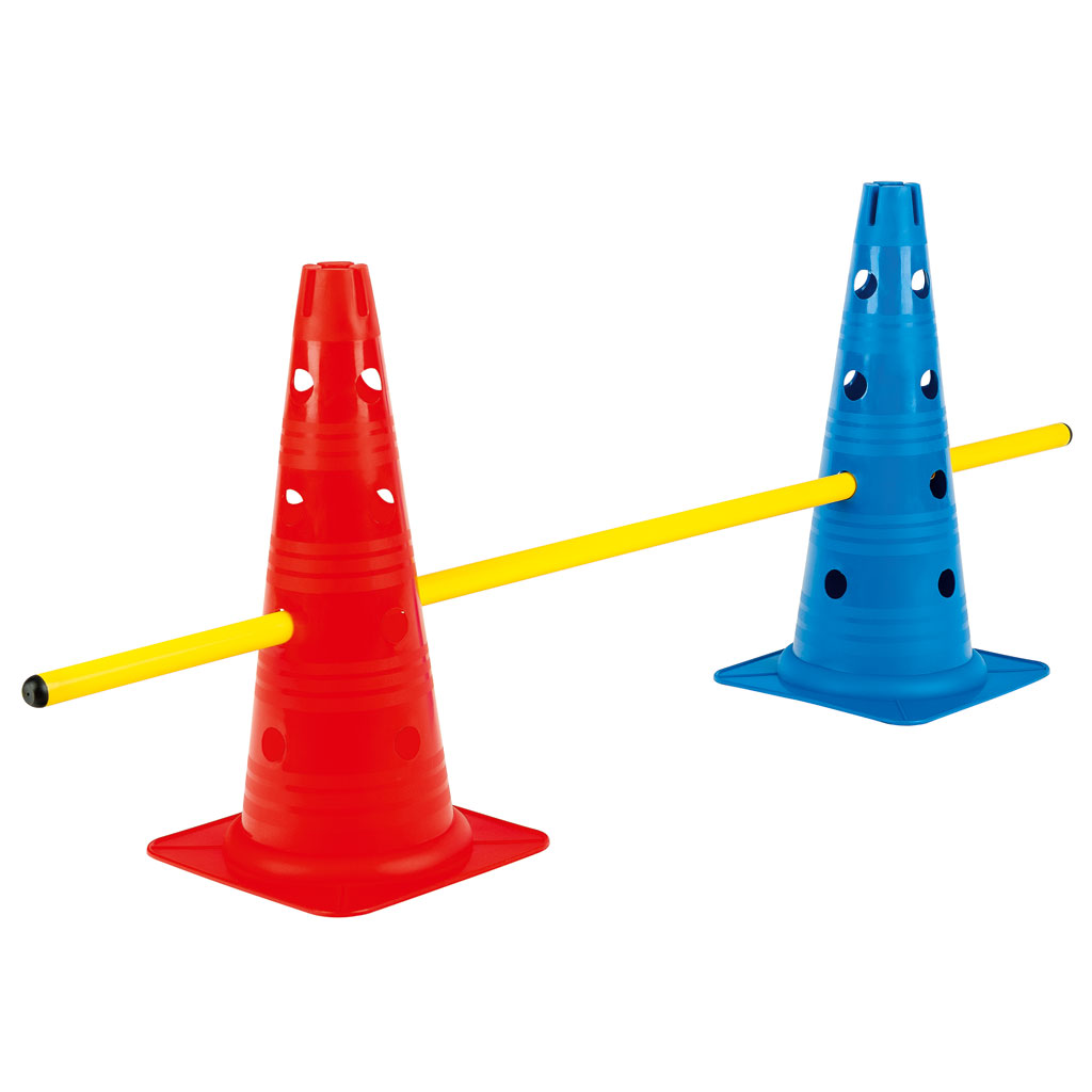 Lochkegel Rot und Blau, 4er-Set