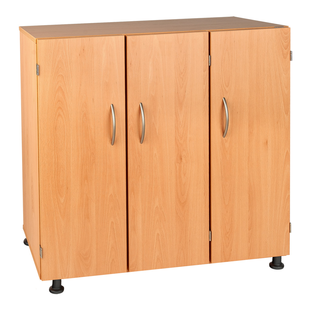 Modulus® Klassenzimmer-Regal mit Türen, 3-reihig, fahrbar oder feststehend