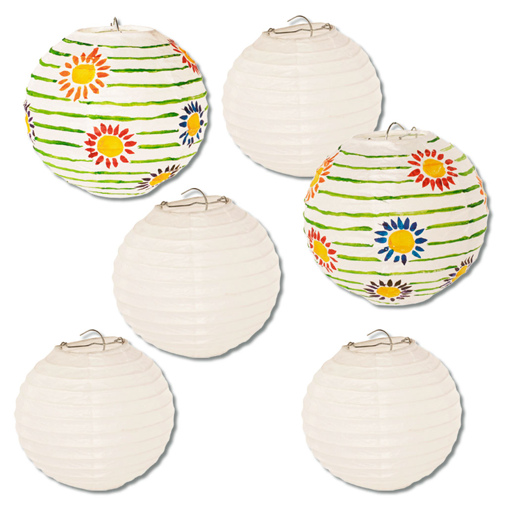 Papierlampions, 6 Stück
