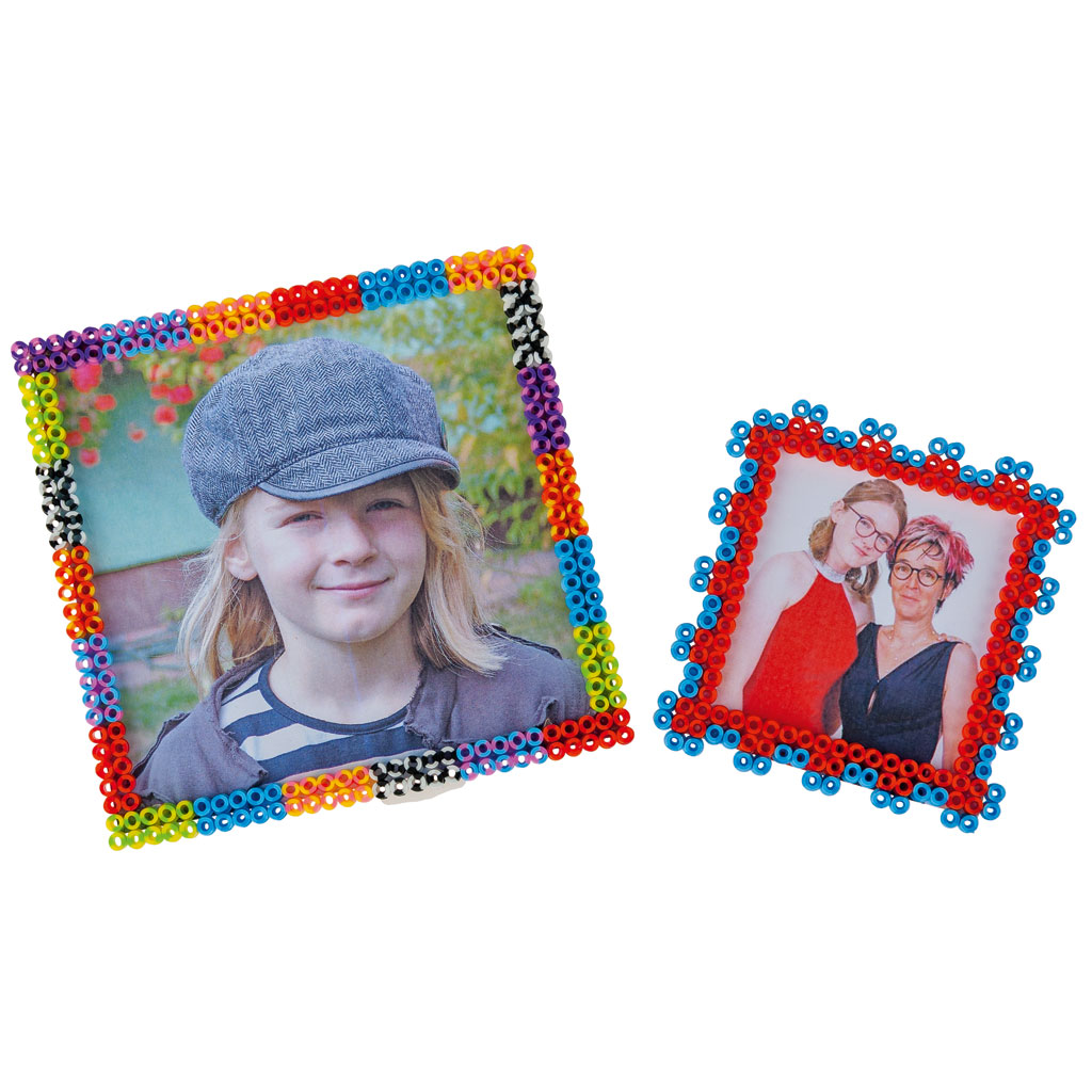 Bügelperlen im Eimer, gestreift