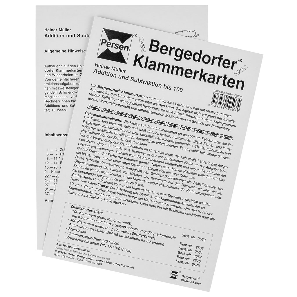 Bergedorfer® Klammerkarten Addition und Subtraktion bis 100 Bergedorfer® Klammerkarten Addition und Subtraktion bis 100