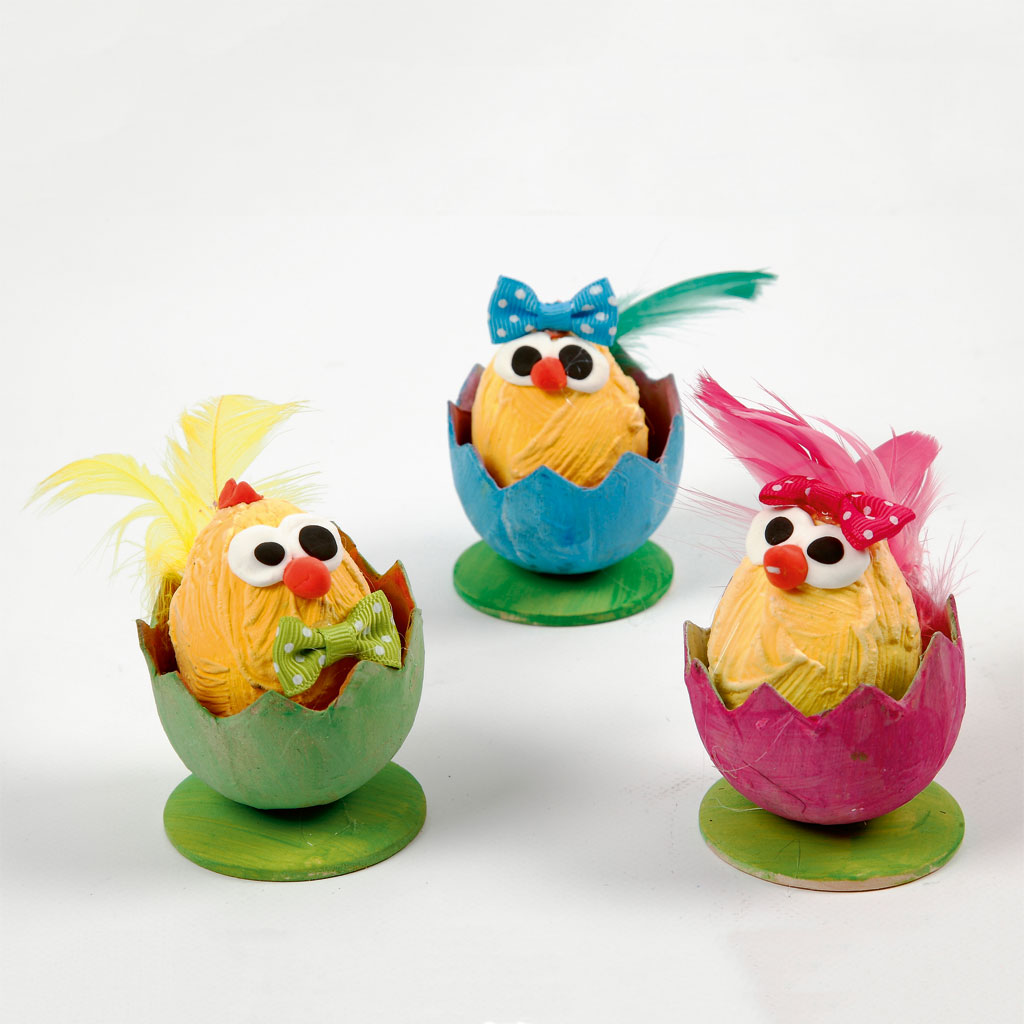 Kleine Eierschalen aus Pappmaché zum Selbstgestalten, 4 Stück