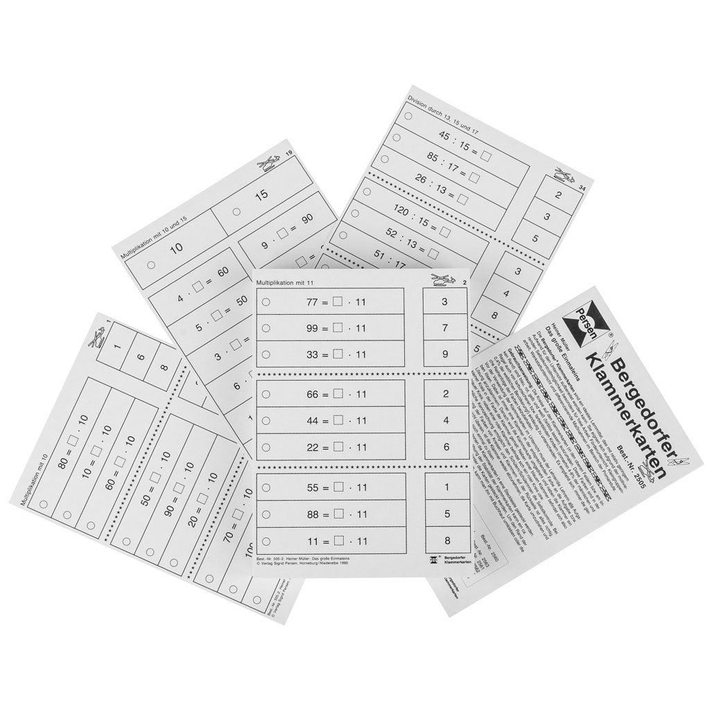 Bergedorfer® Klammerkarten Das große Einmaleins-Bild Auf diesem Bild ist das Produkt mit der Art.Nr.: W-3983 zu sehen