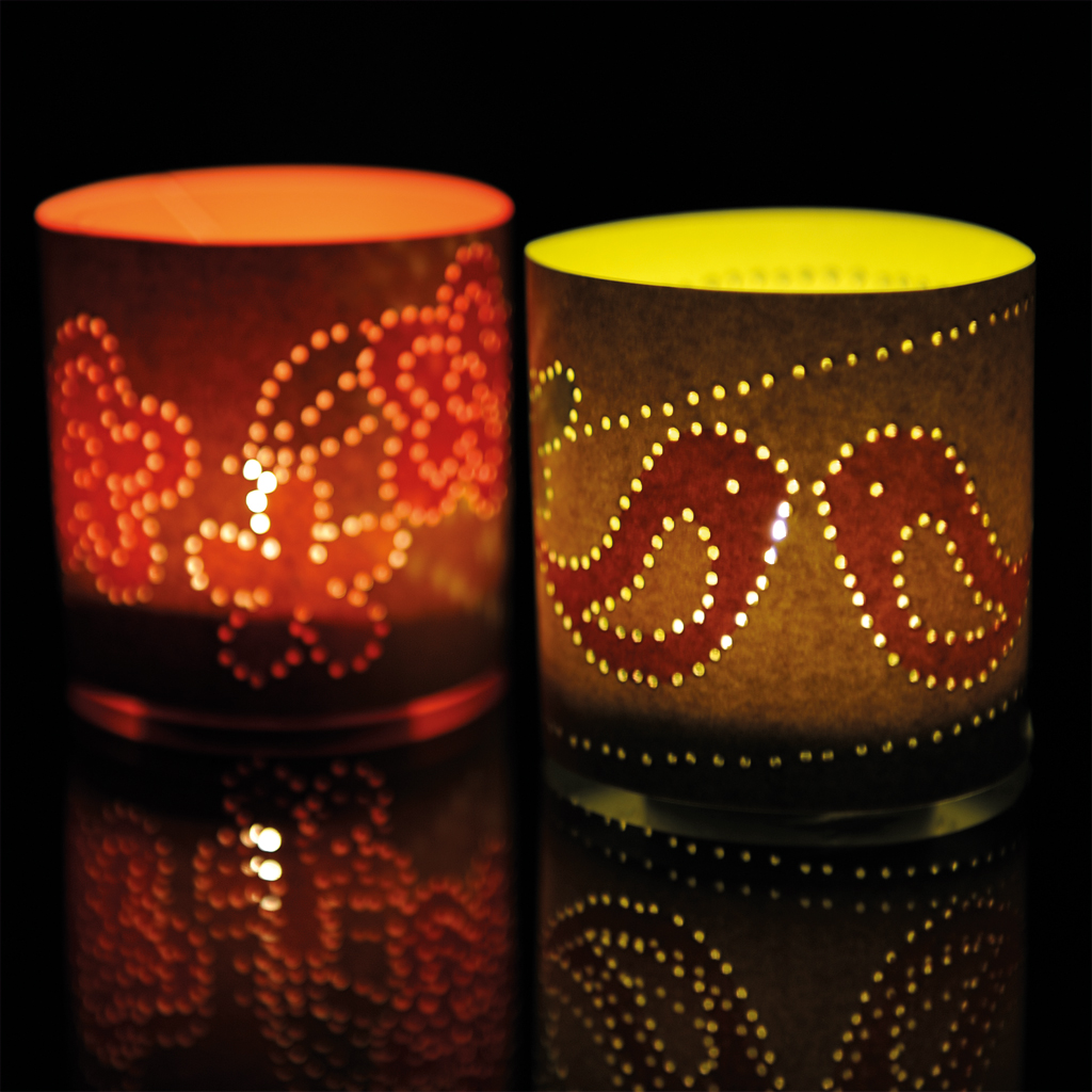 Prickellichter Bastelbogen Frühling, Windlichter